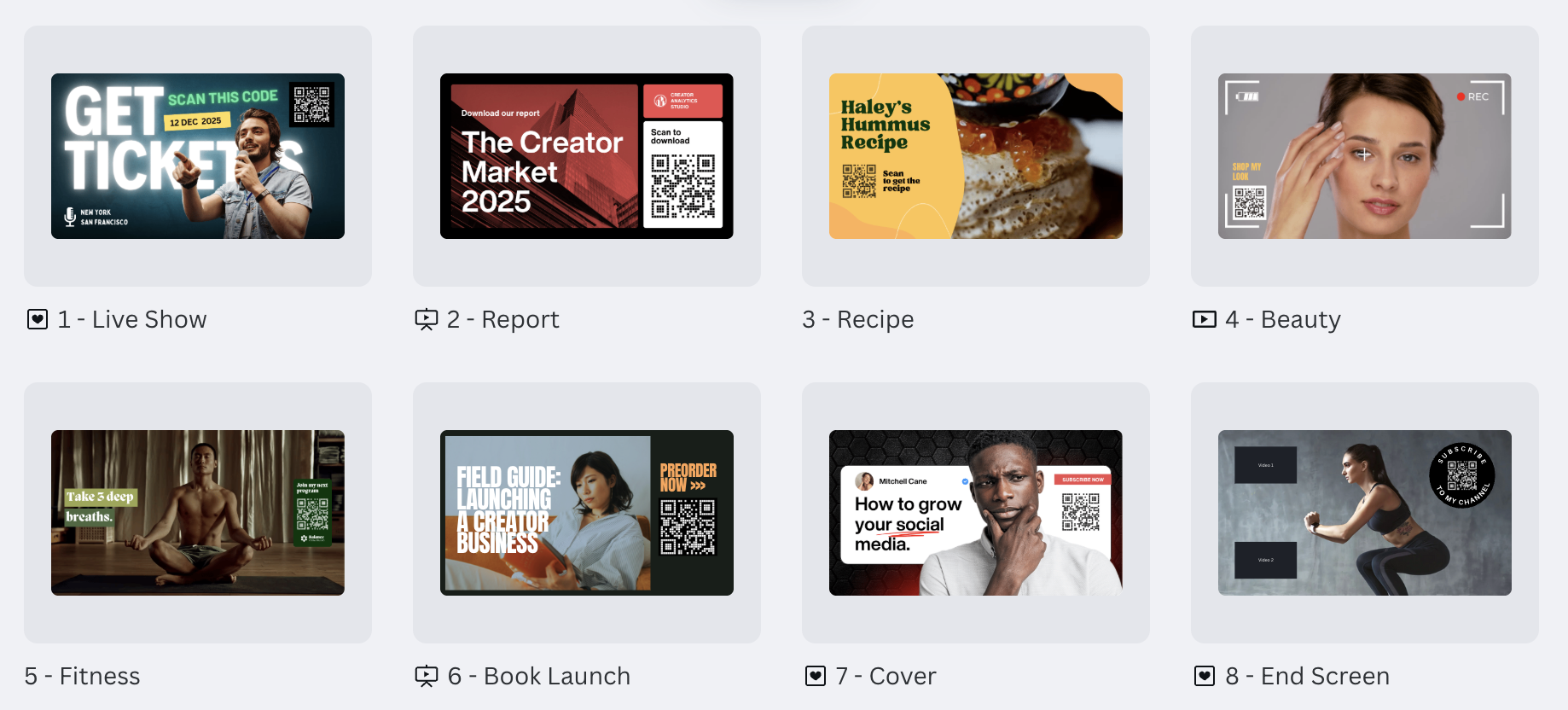 Make your videos interactive with these QR-ready video templates.